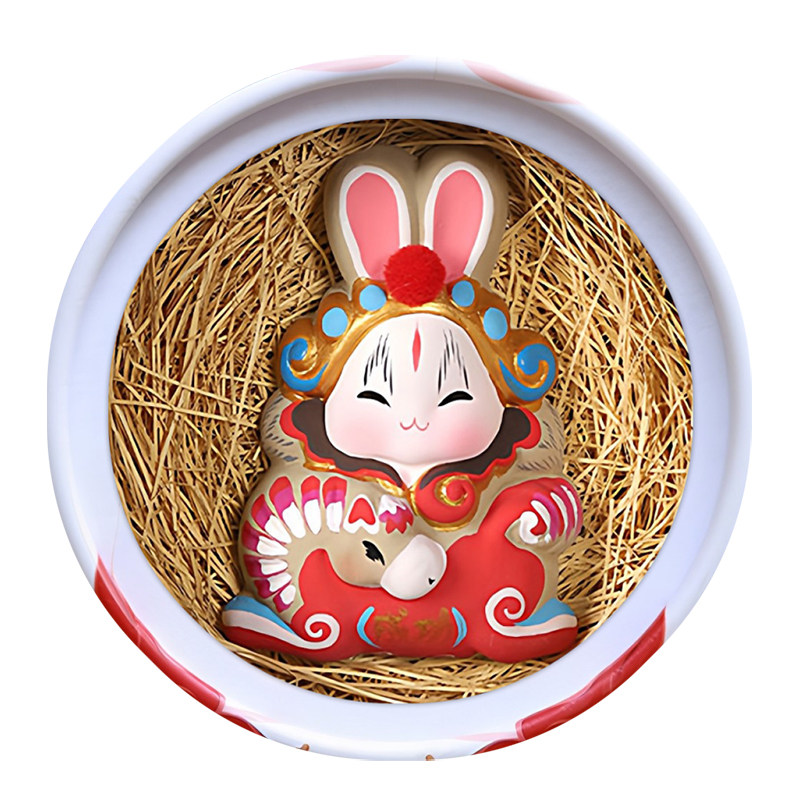 吉兔坊北京纪念品好运兔儿爷非遗手工艺泥塑摆件节日特色伴手礼物