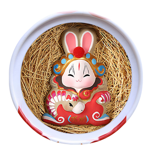 吉兔坊北京纪念品好运兔儿爷非遗手工艺泥塑摆件春节特色伴手礼物