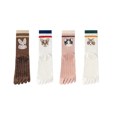 五指瑜伽袜女中筒运动袜