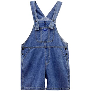 女童牛仔背带裤夏装2025新款中大童宽松韩版休闲阔腿短裤儿童裤子