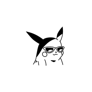 TLP镂空车贴 精灵梦可宝Pokemon皮卡丘pikachu墨镜二次元防水贴纸