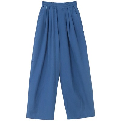 三色微工装刺绣全棉直筒休闲裤