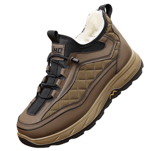 达官贵人男士棉鞋户外防水防滑羊毛加厚加绒休闲运动保暖雪地靴男