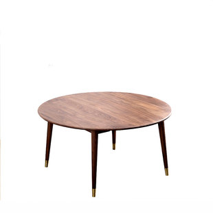 全实木餐桌桌北欧胡桃木圆桌白橡木餐桌椅组合日式樱桃木铜新中式