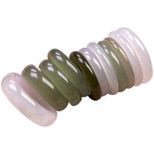 天然新疆和田玉戒指冰种浅晴湖水绿羊脂白宽窄细男女晴水石指环