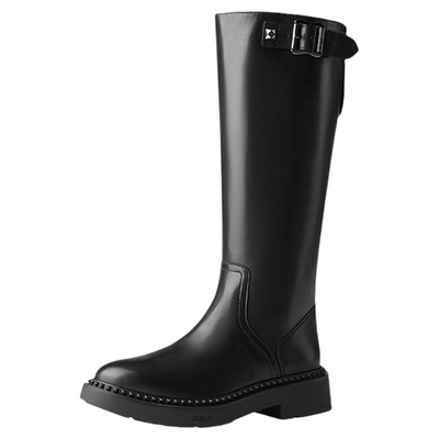 ASH女靴秋冬MASON真皮及膝长靴女粗跟骑士靴性感高筒靴