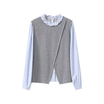 李子木先生休闲花边领衬衫女2026春季新款叠穿减龄洋气假两件上衣