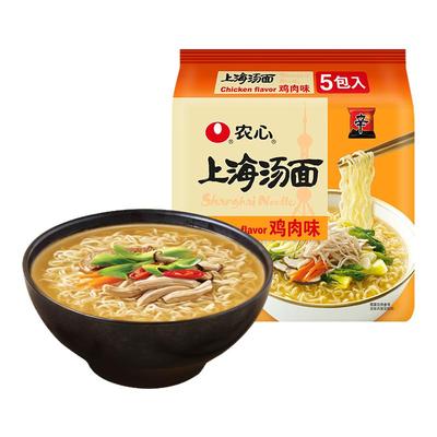 韩国农心上海汤面鸡肉味方便面多连包辛拉面袋面懒人速食夜宵煮面