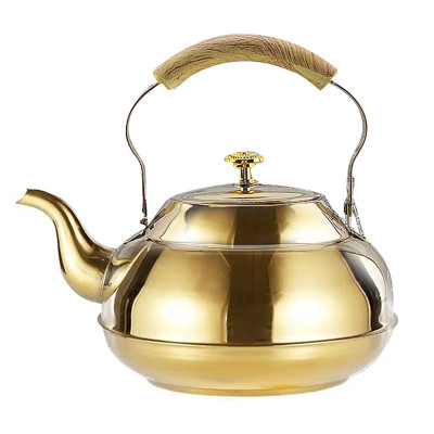 烁之硚品牌烧水壶不锈钢金色古典