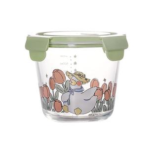 便携外带玻璃汤杯上班族微波炉加热装汤碗带盖密封便当水果保鲜盒