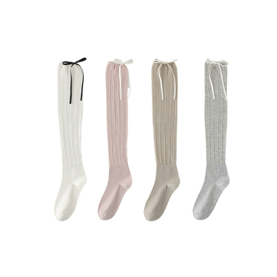 春夏天小腿袜芭蕾风镂空蝴蝶结小腿袜灰色袜子女潮网红款堆堆袜