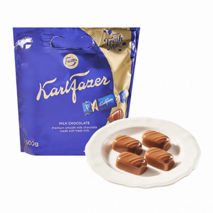 会员代购芬兰进口Karl Fazer牛奶巧克力丝滑醇厚糖果喜糖零食500g