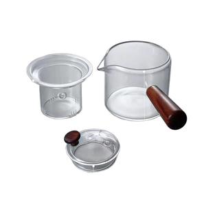 直觉壶玻璃内胆配件茶壶茶水分离木把盖子原装茶漏通用杯盖耐热