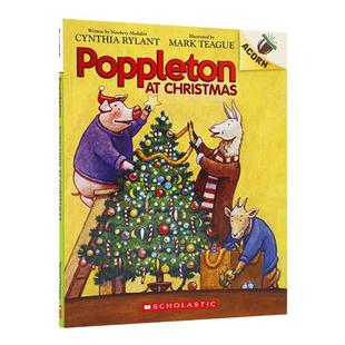 英文原版 Poppleton #5 Poppleton at Christmas: An Acorn Book 小猪波普尔顿5 圣诞节 4-8岁 儿童课外友谊故事桥梁章节书