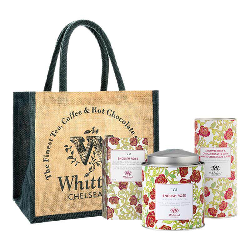 Whittard 英国进口 英国玫瑰悠享下午茶甄选礼袋英式红茶饼干送礼