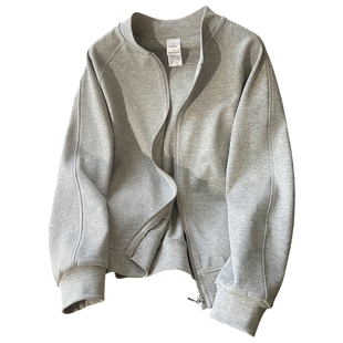 休闲卫衣外套女开衫春秋2026新款春秋薄款宽松大码立领运动拉链衫