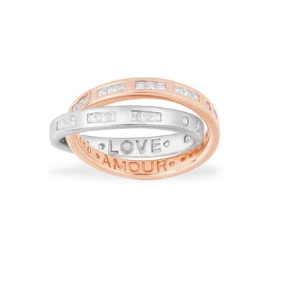 APM摩斯密码双环戒指银520礼物