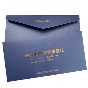 定制可装a4纸对折加厚珠光纸信封袋可印烫金LOGO白色蓝色空白卡套