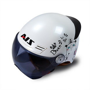 艾狮头盔电动车女士冬季保暖摩托车冬季3c认证四季通用安全帽半盔