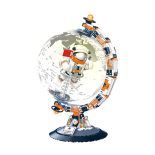 JAKI佳奇积木破晓航天地球仪送男孩子新年礼物国产宇航员益智玩具