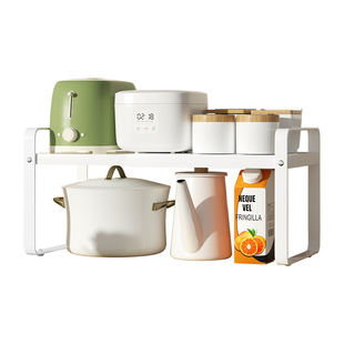 可伸缩厨房置物架台面橱柜隔板分层架柜内调料收纳锅架桌面小架子