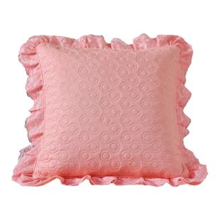 蕾丝全棉斜纹抱枕套不含芯纯棉靠垫套纯色沙发靠枕客厅方枕头