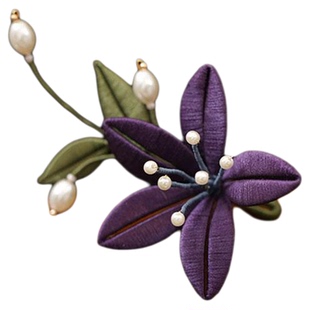 国风缠花胸针女款2025新款花朵紫色胸花羊绒大衣别针旗袍装饰扣针