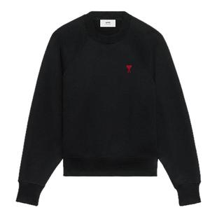 【经典爱心】Ami Paris男女同款红色爱心刺绣棉质宽松圆领卫衣