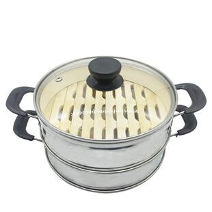 不锈钢竹底蒸笼 蒸饺笼盖 商用蒸屉小笼包饺子笼沙县小吃设备餐具