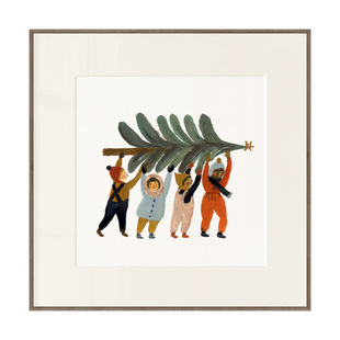 丘山生活小众奶油风治愈系挂画装饰画小确幸小画圣诞春节气氛摆画