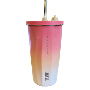 tyeso泰硕保温杯女生高颜值吸管水杯2025新款大容量咖啡随行杯子