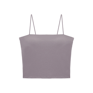 贴身日记复古平口一字领内搭打底吊带衫莫代尔带胸垫免穿文胸内衣