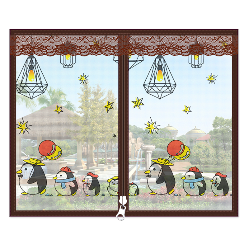 防蚊纱窗自粘式门帘魔术磁吸