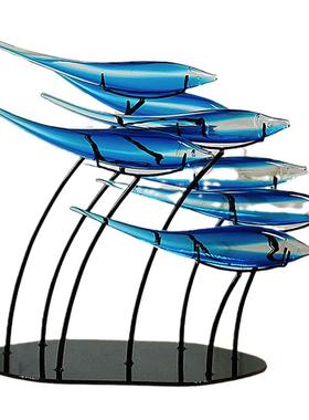 创意群鱼摆件淄博博山组合简约