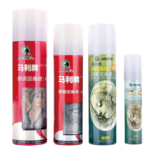 马利牌定画液喷雾素描色粉水彩彩铅固定液定型美术素描考试专用彩铅定画剂大瓶铅笔炭笔定型液铅笔固画液