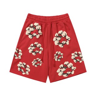 FOG高街DENIM TEARS木棉花发泡印花夏季美式潮牌宽松休闲运动短裤