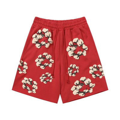 FOG高街DENIM TEARS木棉花发泡印花夏季美式潮牌宽松休闲运动短裤