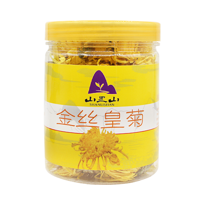 山里山金丝皇菊 菊花茶一杯一朵 黄山徽州大黄菊花草茶罐装约50朵