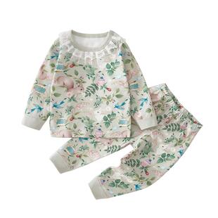 婴儿衣服春秋季分体套装女宝宝纯棉长袖外出洋气外出服公主风秋装