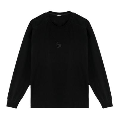 鹿家门运动健身长袖T恤男秋季极简风宽松大码美式防晒速干打底衫