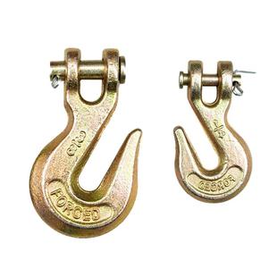 羊角吊钩保险起重索具滑钩卡链条钩子带翅抓钩安全挂钩铁吊链扣