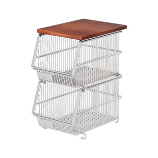 中古风零食置物架桌面杂物整理架多层蔬菜筐茶杯收纳柜不锈钢架子