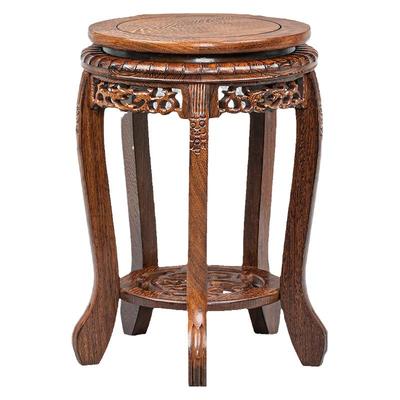 鸡翅木大花瓶圆形鱼缸酒坛底座架