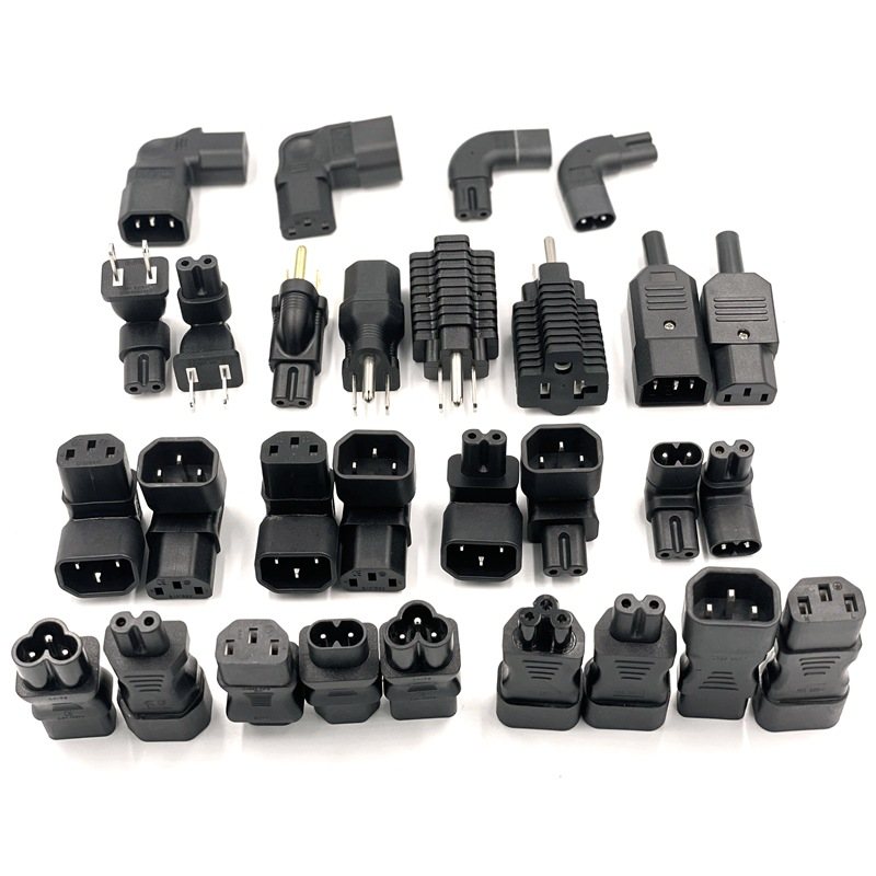 电源转换插头八字尾C7C8品字尾C13C14美规美标二三插梅花尾转接头