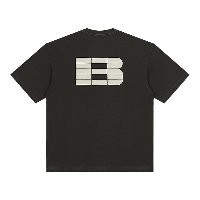 BONELESS发泡擦绒B字半袖体恤