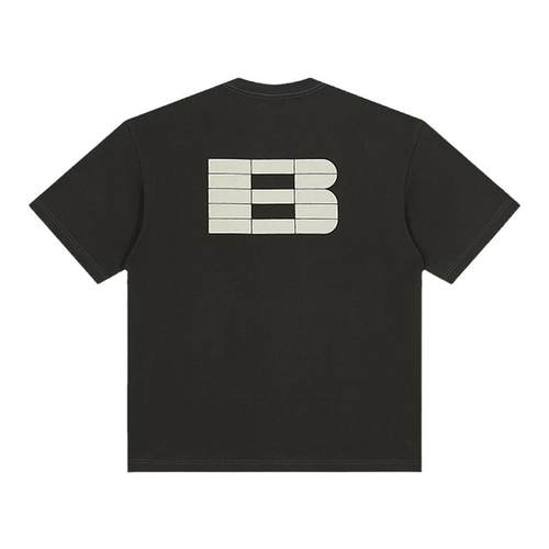 BONELESS 美式潮牌情侣短袖发泡夏季重磅B字擦绒半袖纯棉t恤男女