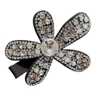 满钻花朵发夹花嫣刘海夹女高级感碎发鸭嘴夹发卡侧边一字夹子头饰