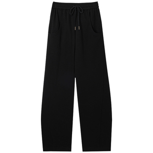 窄版香蕉裤女春秋2024新款高腰休闲卫裤运动裤子小个子加长梨型