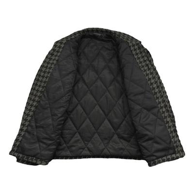 千鸟格毛呢棉服男冬季小香风夹克