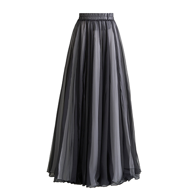 双层双面舞裙雪纺长裙中国风